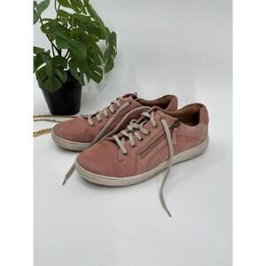 Clarks Nalle Zip Womens Casual Sneaker Rose Suede US Size 7